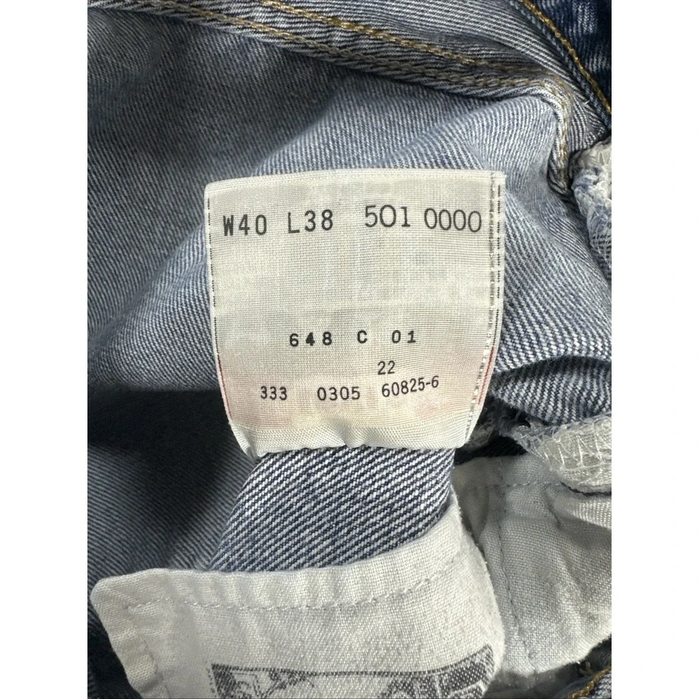 Vtg Levi's 501 Original Fit Jeans Men's 40x38 Light Wash Button Fly 100% Cotton